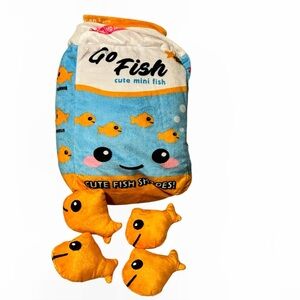 2 Scoops 14" Go Fish Fleece Plush Bag w/ Mini Goldfish